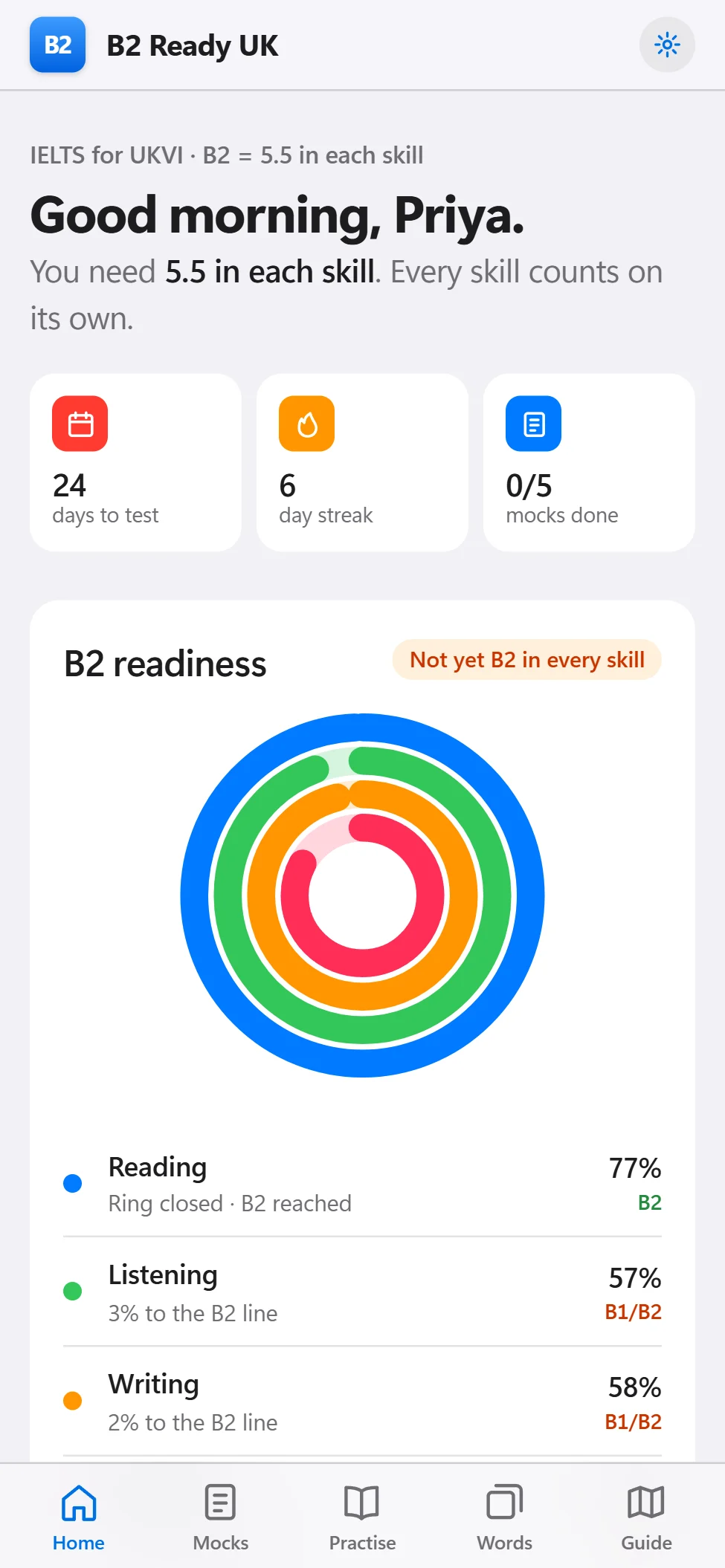 B2 Ready UK on a phone