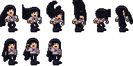 Duncan's pixel-art character from Headbang Nights, headbanging
